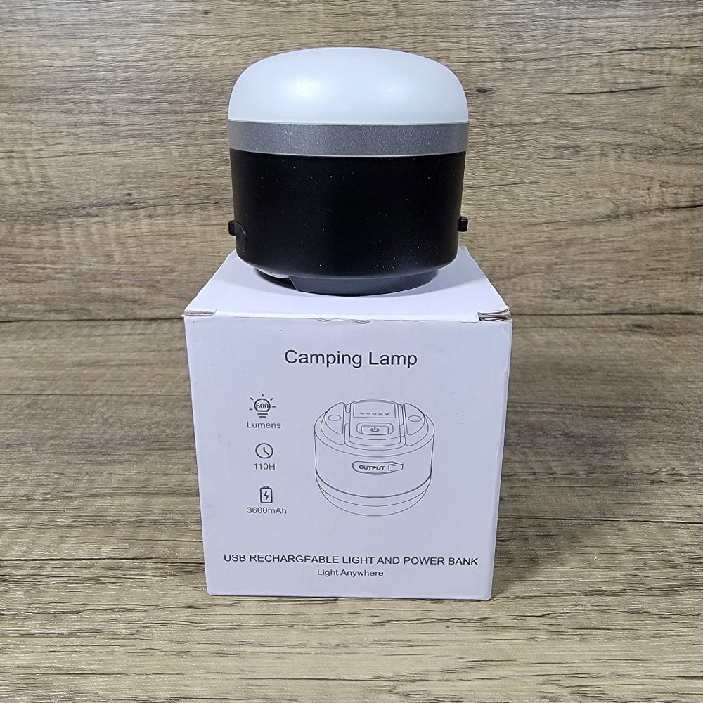 Camping Lamp Usb Rechargeable Light And Power Bank 600 Lm - Picture 1 of 9
